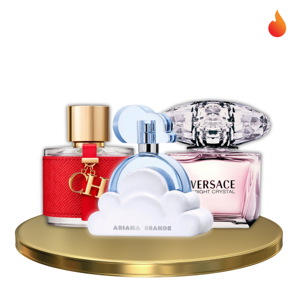 Ariana Grande Cloud + Versace Bright Crystal + CH Fem
